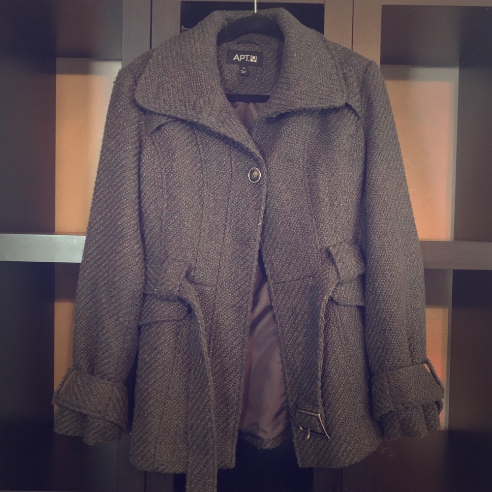 Apt 9 Grey Peacoat with Button Accents Size Medium